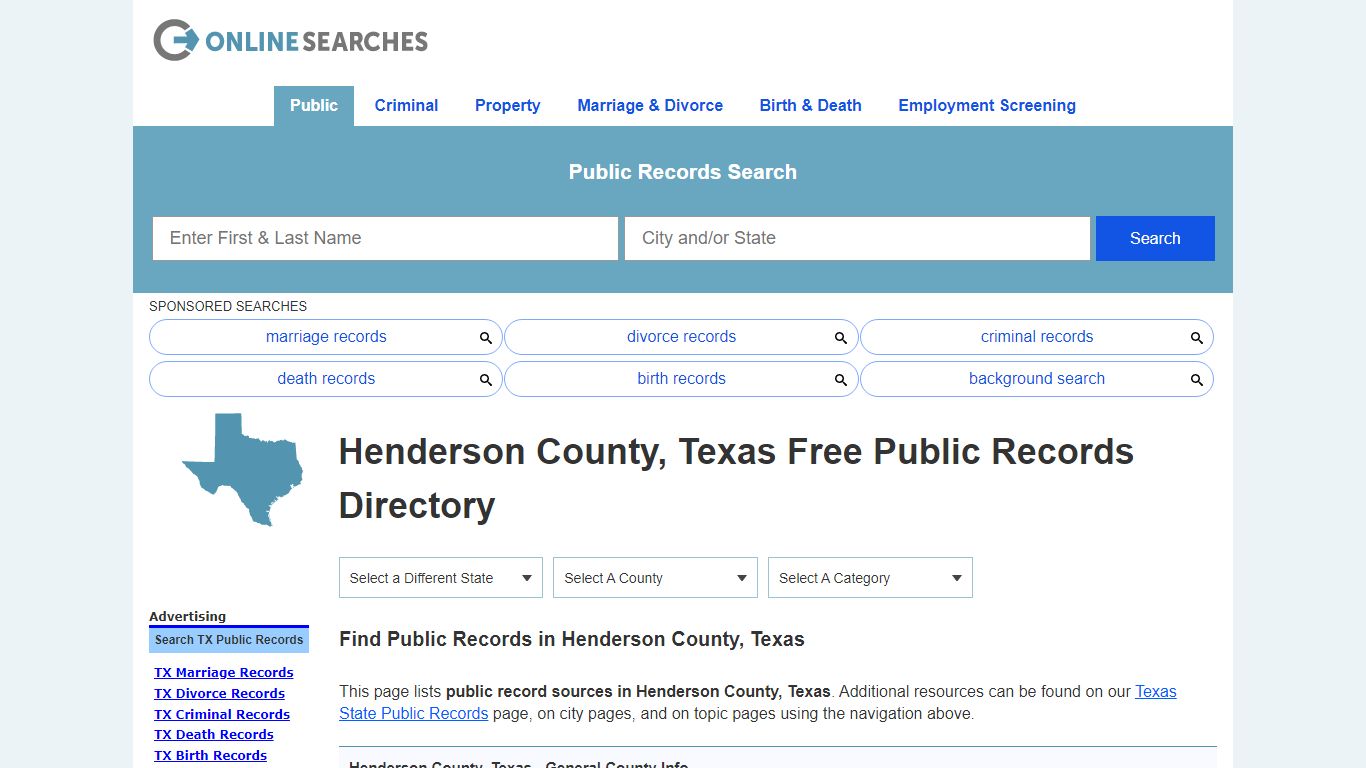 Henderson County, Texas Public Records Directory